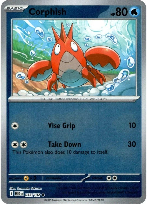 Corphish Reverse Holo (033/132) - Mega Evolution