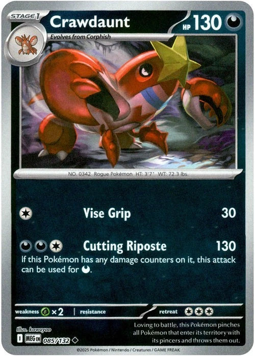 Crawdaunt Reverse Holo (085/132) - Mega Evolution
