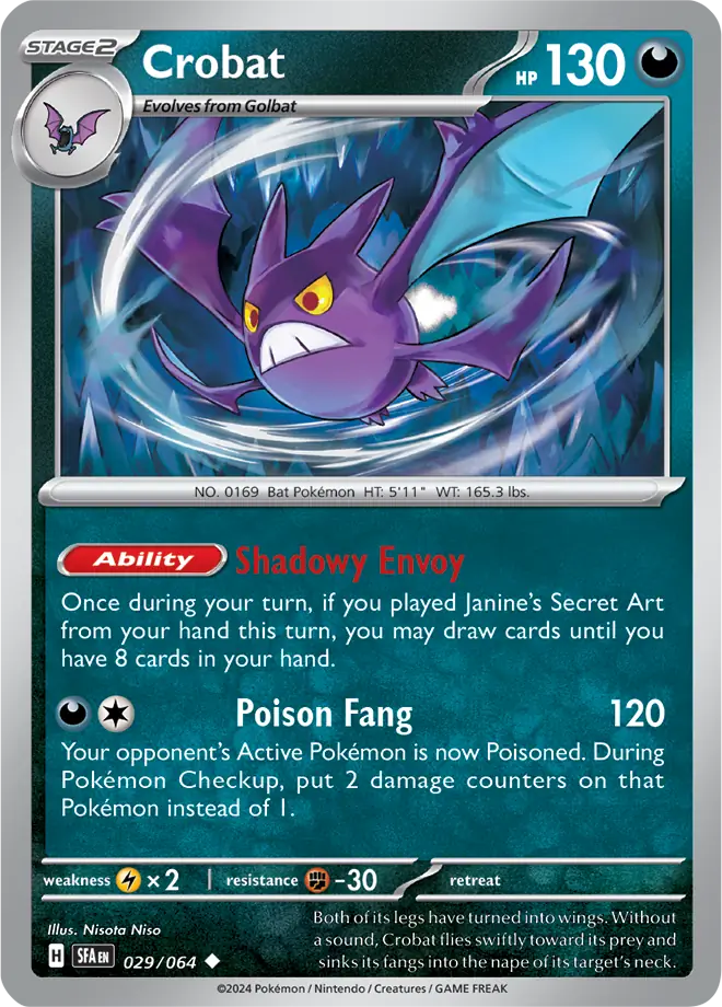 Crobat [Reverse Holo] (029/064) - Shrouded Fable