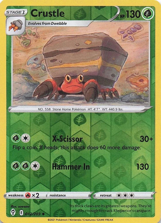 Crustle Reverse Holo (012/203) - Evolving Skies