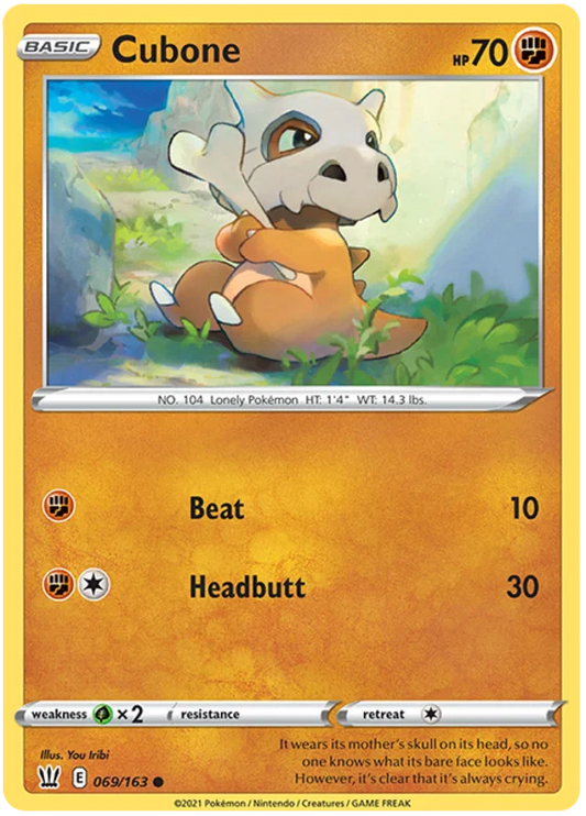 Cubone [Reverse Holo] (069/163) - Battle Styles