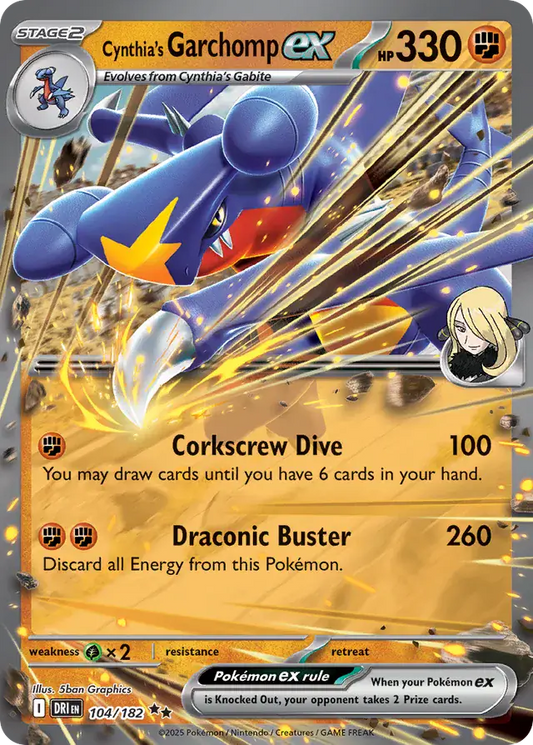 Cynthia's Garchomp ex (104/182) - Destined Rivals