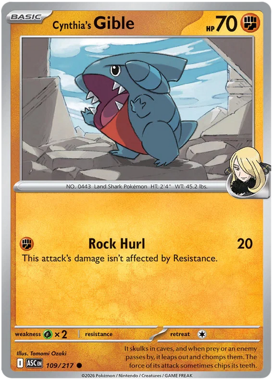 Cynthia's Gible (109/217) - Ascended Heroes