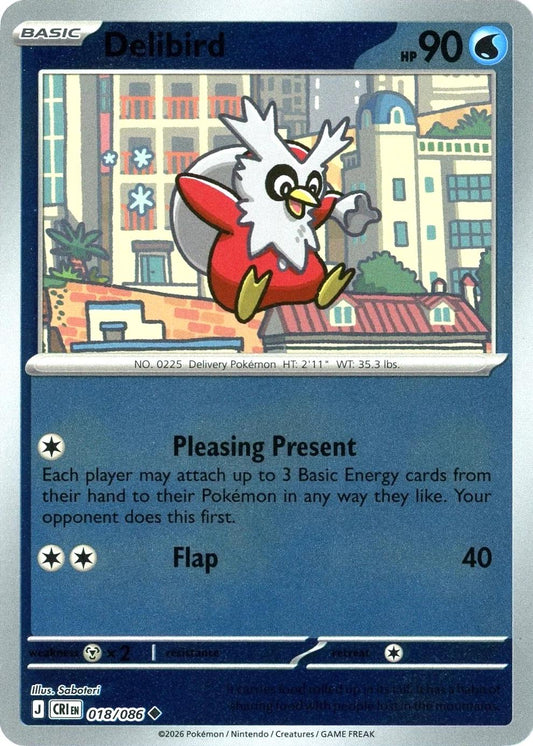 Delibird Reverse Holo (018/086) - Chaos Rising