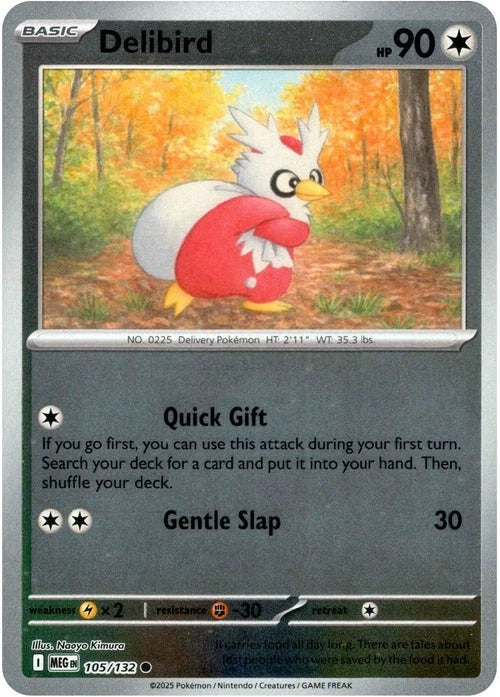 Delibird Reverse Holo (105/132) - Mega Evolution