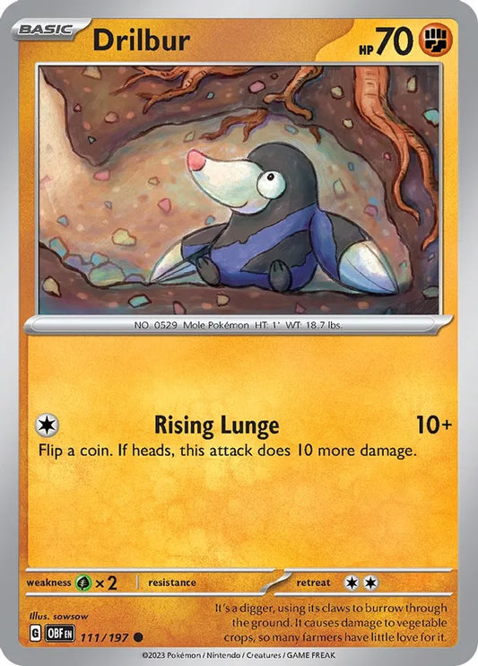 Drilbur (111/197) - Obsidian Flames