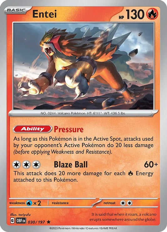 Entei Holo (030/197) - Obsidian Flames
