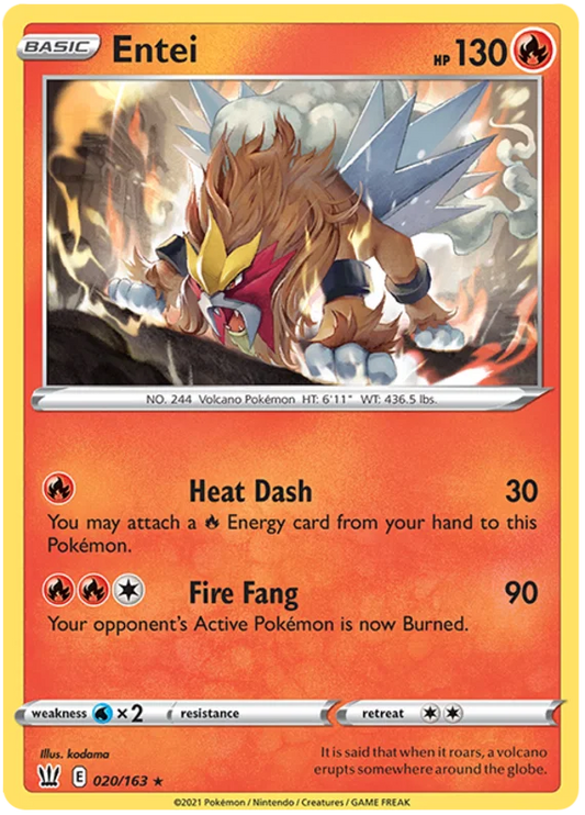 Entei [Reverse Holo] (020/163) - Battle Styles