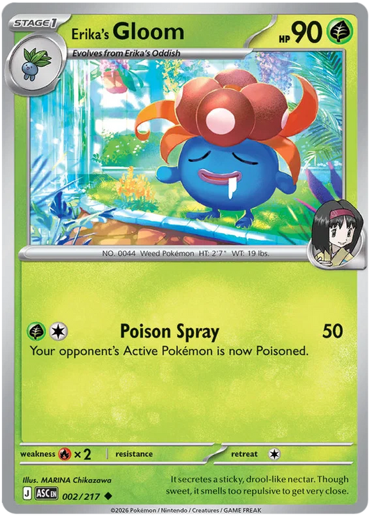 Erika's Gloom [Energy Reverse Holo] (002/217) - Ascended Heroes