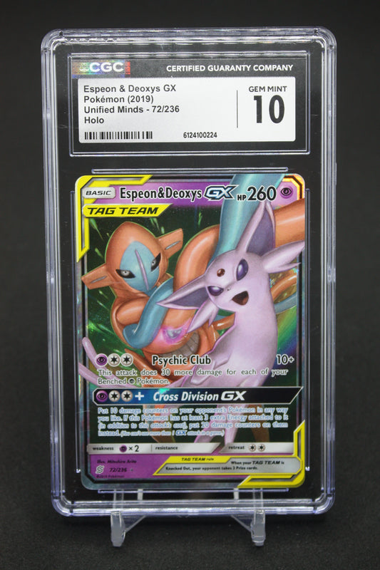 Espeon & Deoxys GX (72/236) - Unified Minds - CGC 10