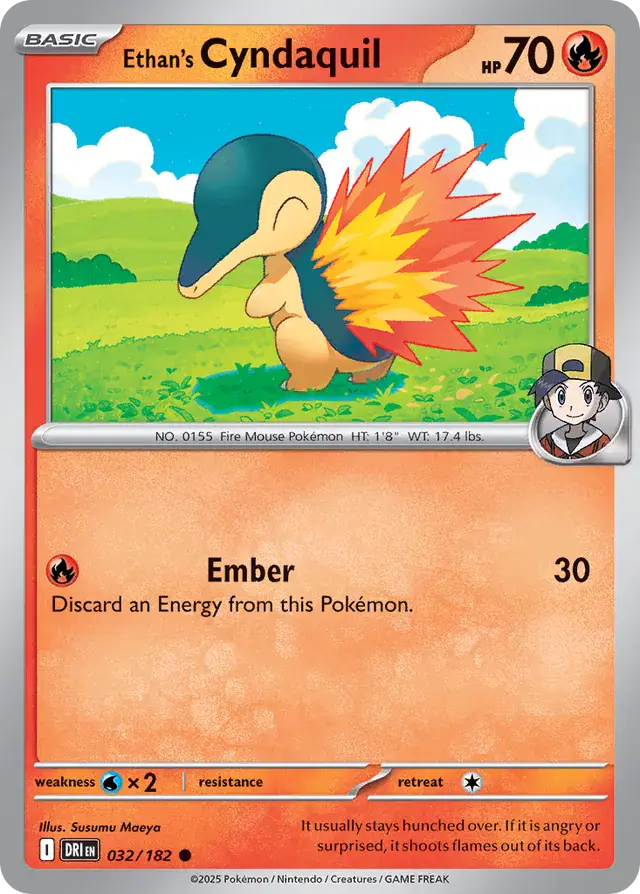 Ethan's Cyndaquil [Reverse Holo] (032/182) - Destined Rivals