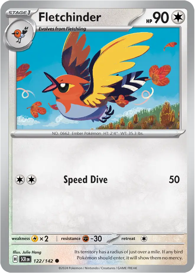 Fletchinder [Reverse Holo] (122/142) - Stellar Crown