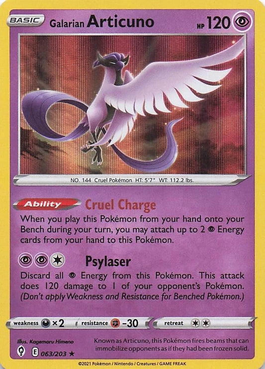 Galarian Articuno Holo (063/203) - Evolving Skies