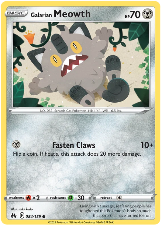 Galarian Meowth (084/159) - Crown Zenith