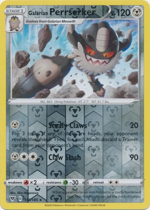Galarian Perrserker Reverse Holo (113/185) - Vivid Voltage