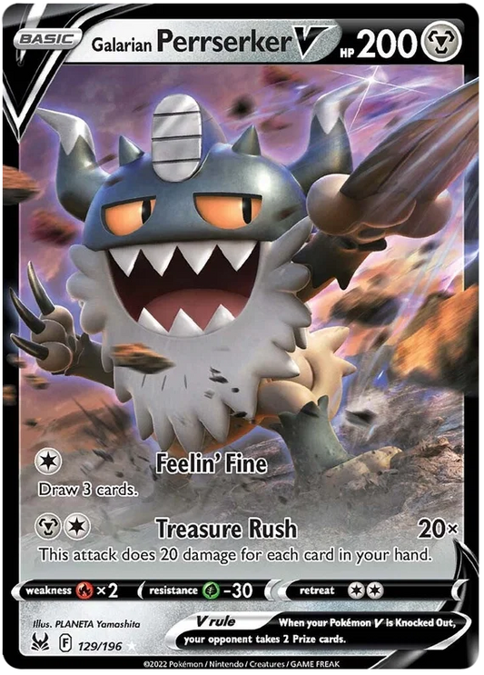 Galarian Perrserker V (129/196) - Lost Origin