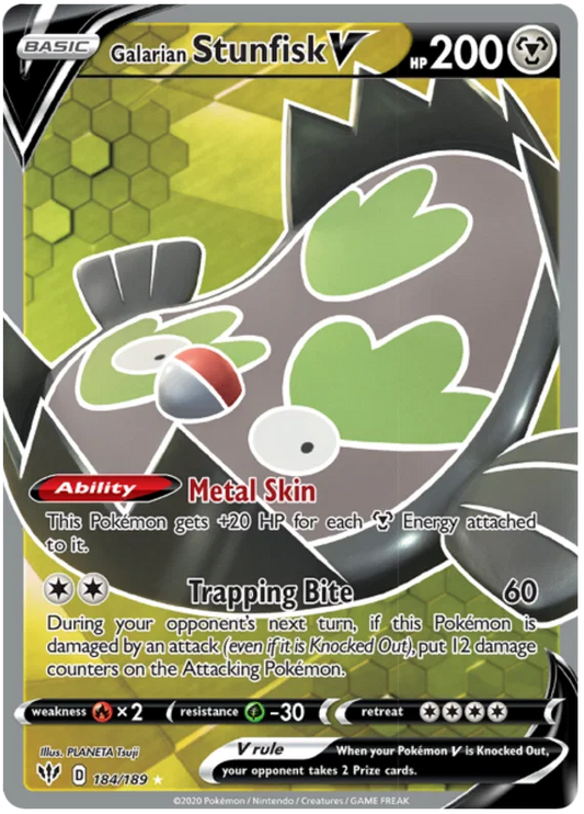 Galarian Stunfisk V (184/189) Ultra Rare - Darkness Ablaze