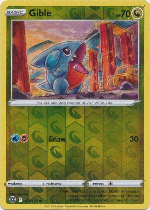Gible Reverse Holo (107/172) - Brilliant Stars