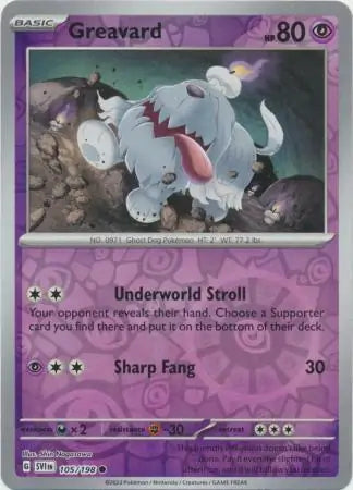 Greavard Reverse Holo (105/198) - Scarlet & Violet