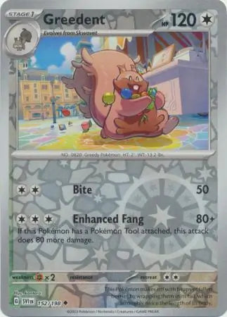 Greedent Reverse Holo (152/198) - Scarlet & Violet