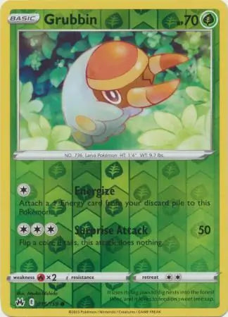 Grubbin Reverse Holo (015/159) - Crown Zenith
