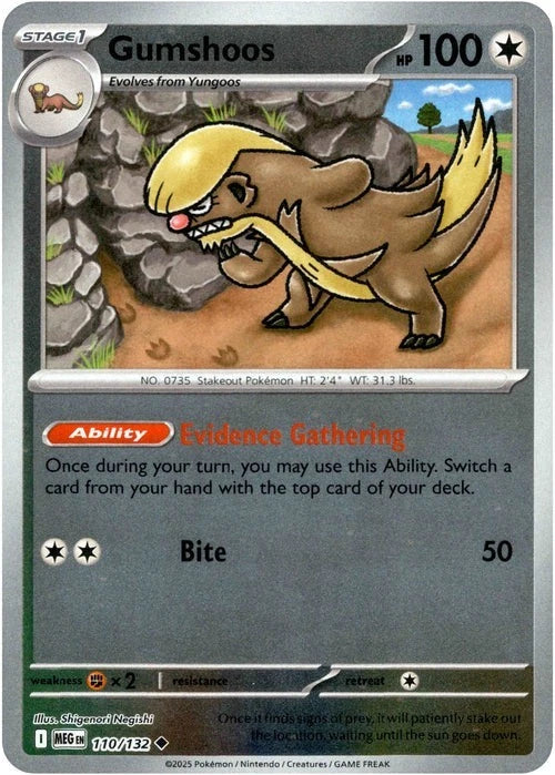 Gumshoos Reverse Holo (110/132) - Mega Evolution