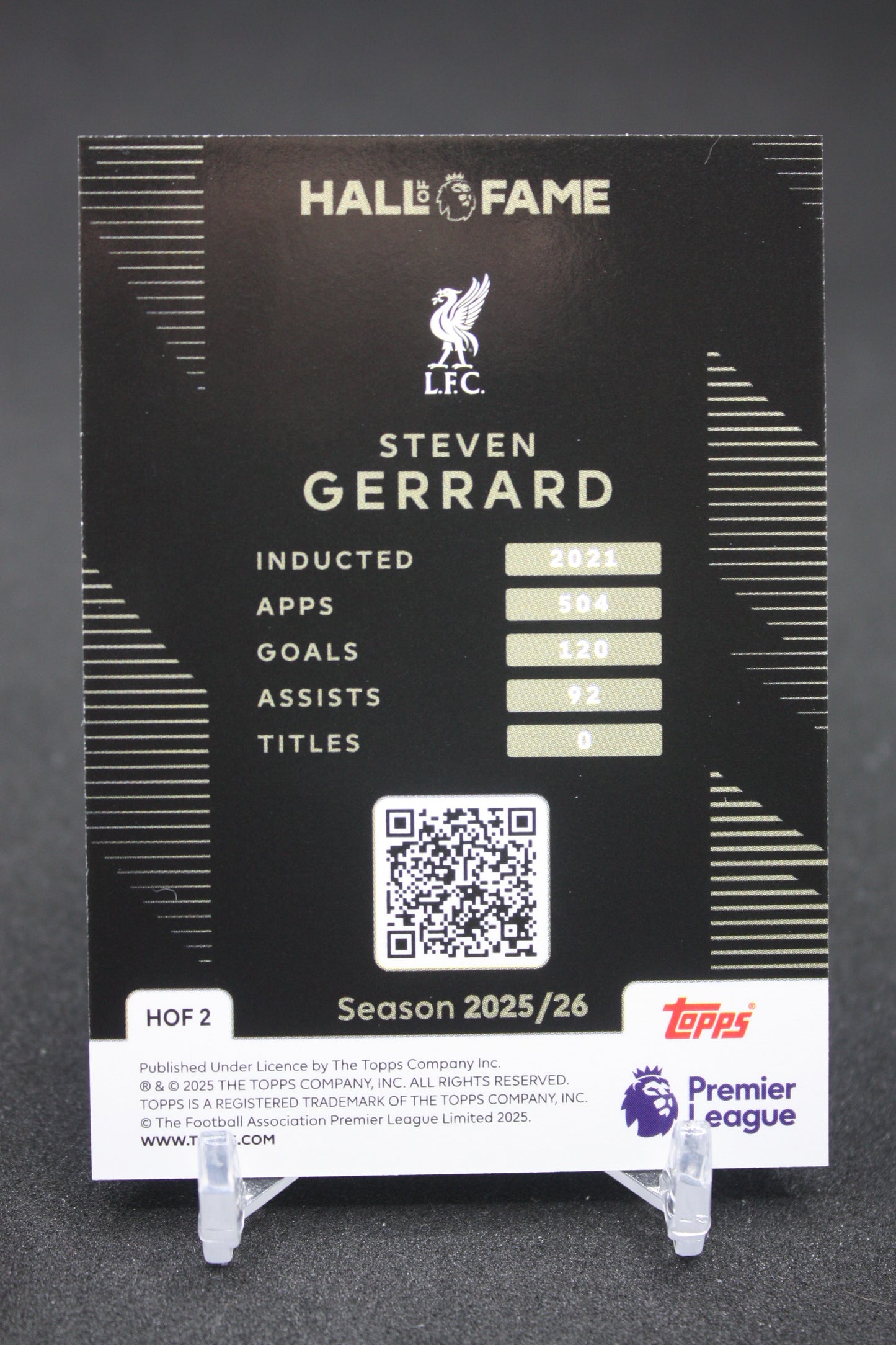 2025/26 Steven Gerrard Liverpool FC PL Hall Of Fame Icons #HOF2