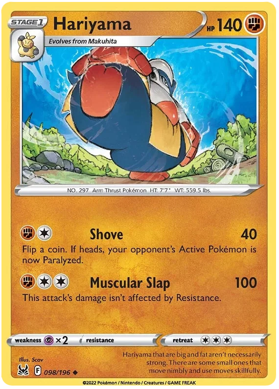Hariyama [Reverse Holo] (098/196) - Lost Origin