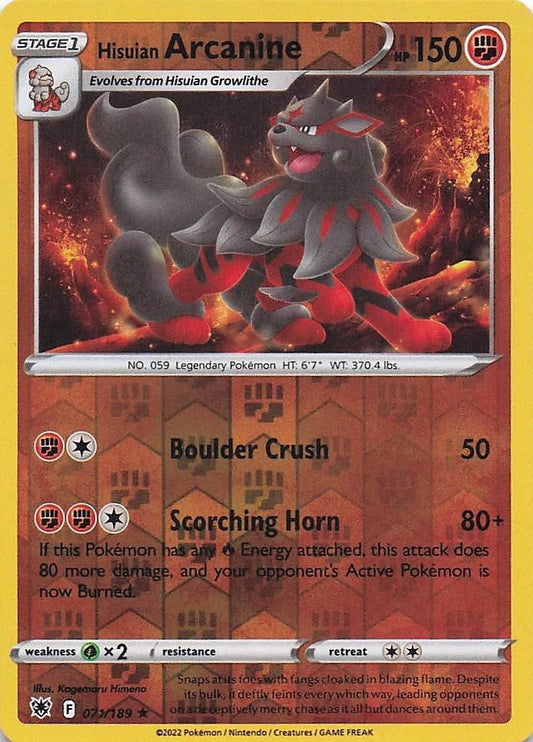 Hisuian Arcanine Reverse Holo (071/189) - Astral Radiance