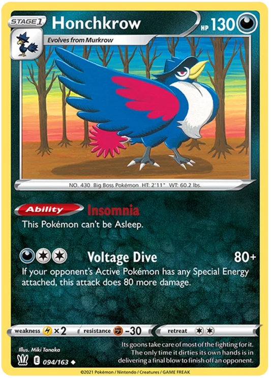Honchkrow [Reverse Holo] (094/163) - Battle Styles