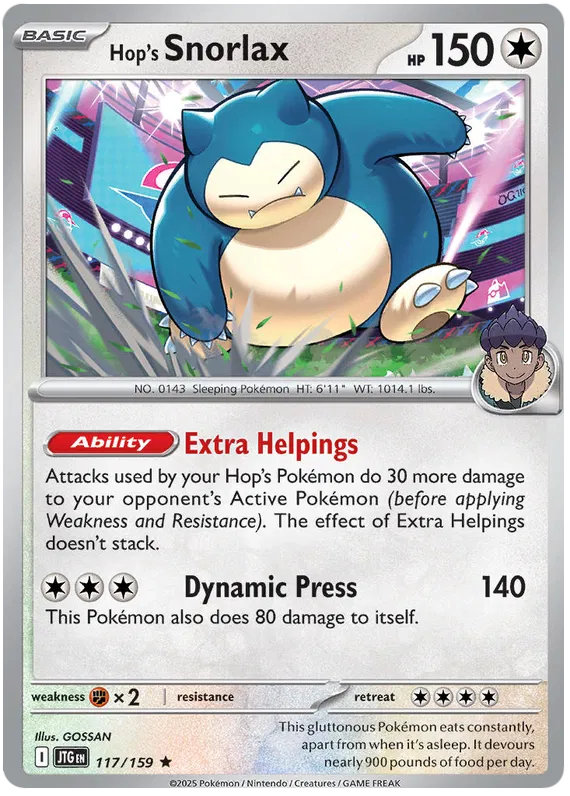 Hop's Snorlax [Reverse Holo] (117/159) - Journey Together