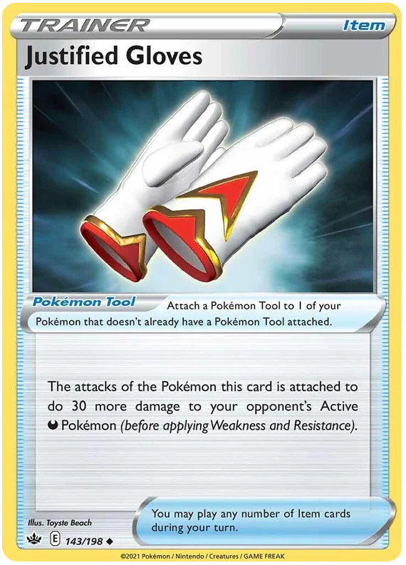 Justified Gloves [Reverse Holo] (143/198) - Chilling Reign