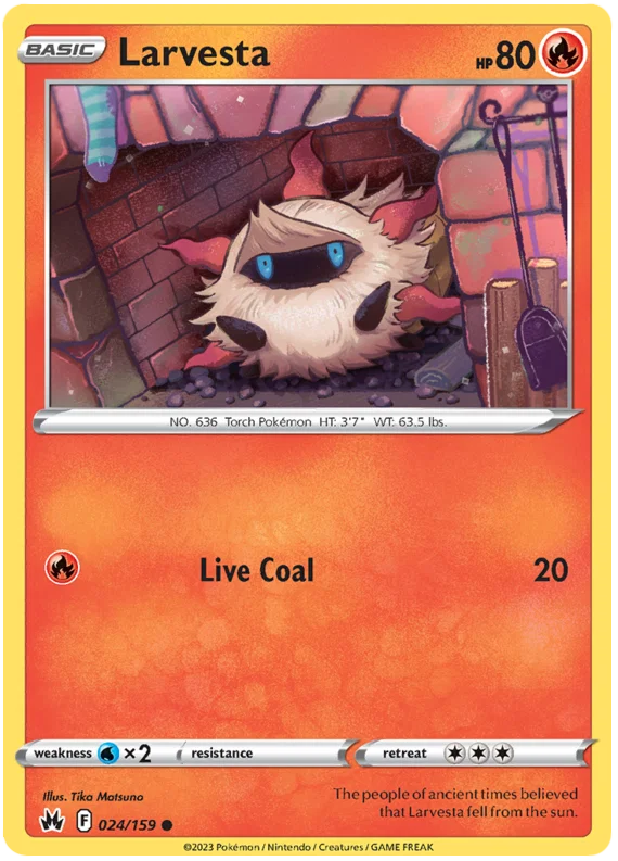 Larvesta [Reverse Holo] (024/159) - Crown Zenith