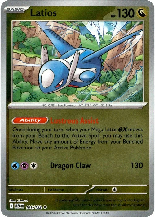 Latios Reverse Holo (101/132) - Mega Evolution