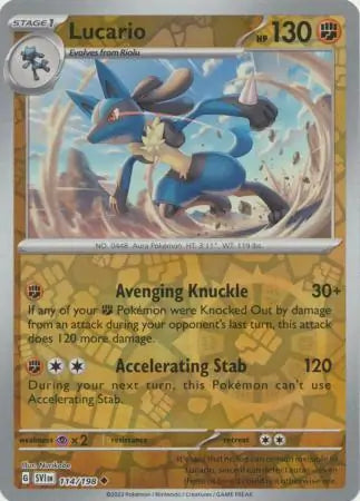 Lucario Reverse Holo (114/198) - Scarlet & Violet