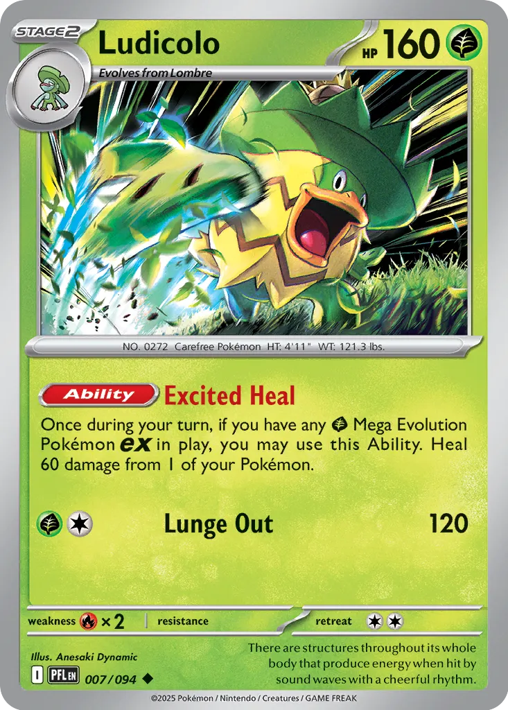 Ludicolo [Reverse Holo] (007/094) - Phantasmal Flames
