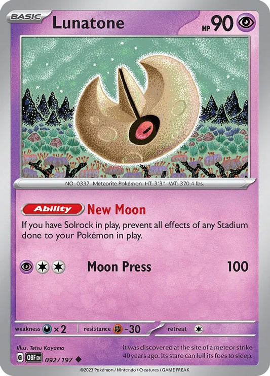 Lunatone (092/197) - Obsidian Flames
