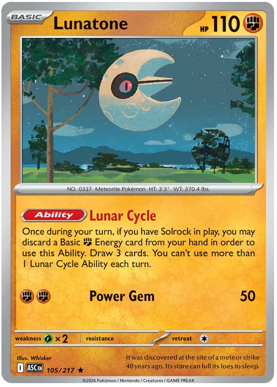 Lunatone [Holo] (105/217) - Ascended Heroes
