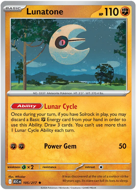 Lunatone [Holo] (105/217) - Ascended Heroes