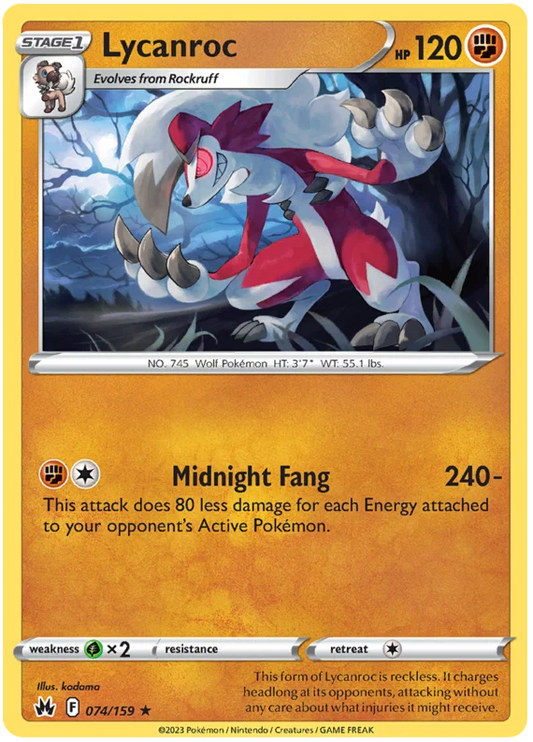 Lycanroc (074/159) - Crown Zenith