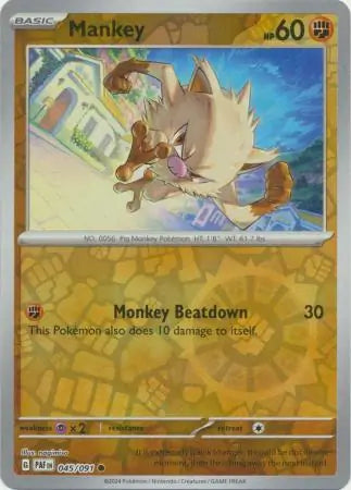 Mankey Reverse Holo (045/091) - Paldean Fates