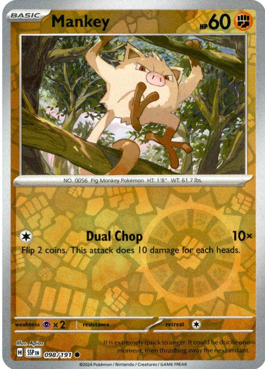 Mankey Reverse Holo (098/191) - Surging Sparks