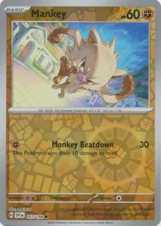 Mankey Reverse Holo (107/198) - Scarlet & Violet