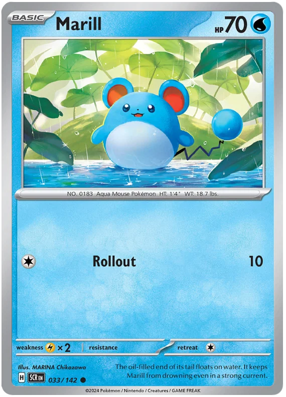 Marill [Reverse Holo] (033/142) - Stellar Crown
