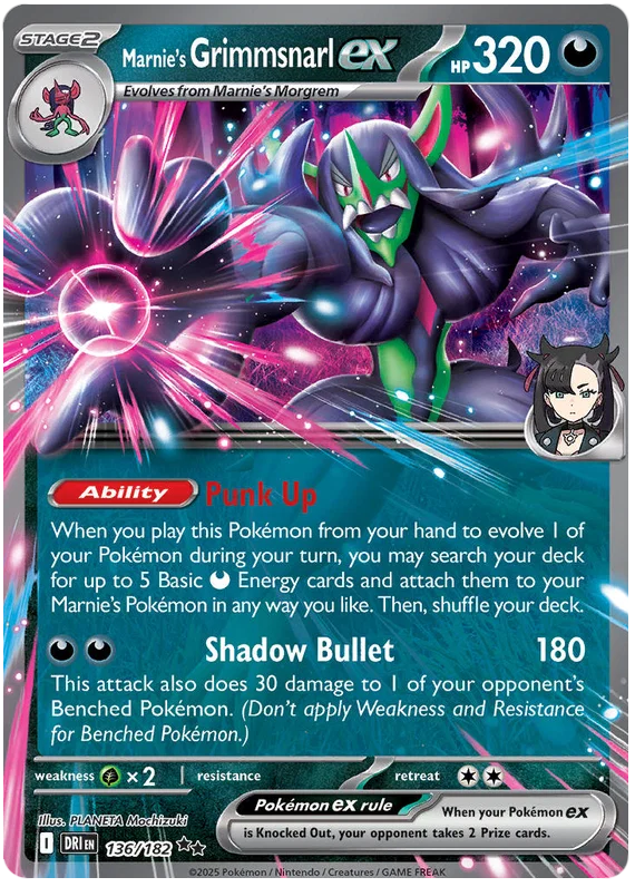 Marnie's Grimmsnarl ex (136/182) - Destined Rivals