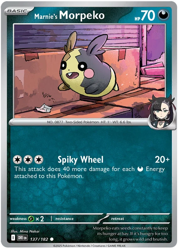 Marnie's Morpeko [Reverse Holo] (137/182) - Destined Rivals