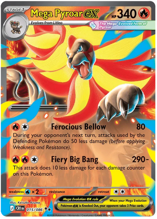 Mega Pyroar ex (015/086) - Chaos Rising