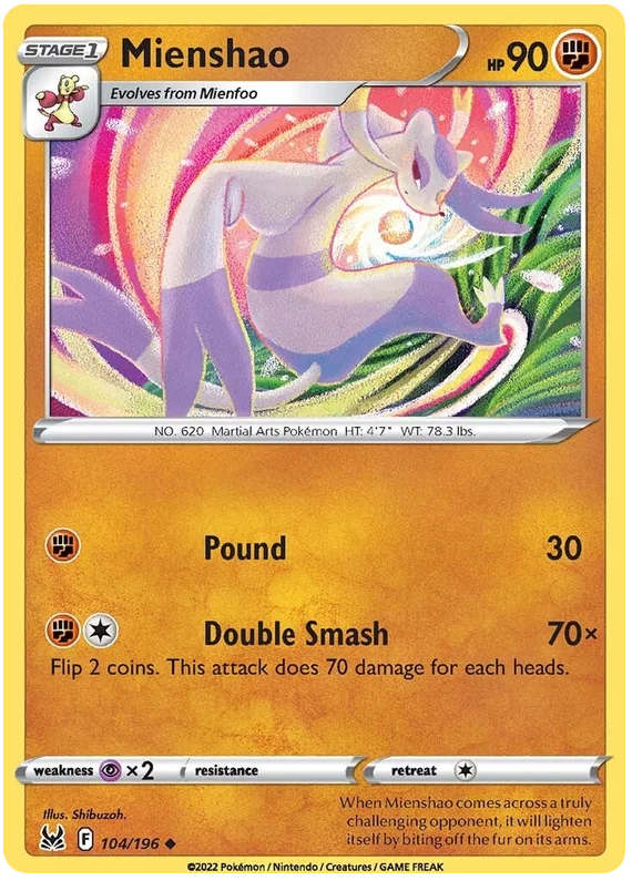 Mienshao [Reverse Holo] (104/196) - Lost Origin