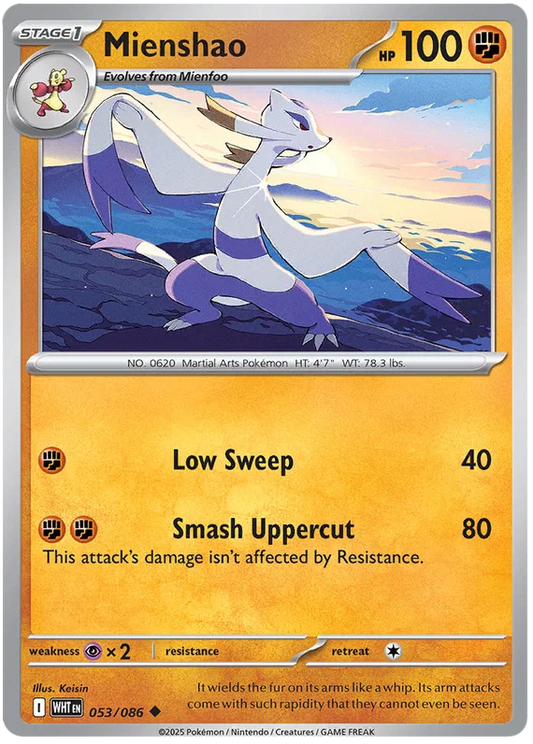 Mienshao [Reverse Holo] (053/086) - White Flare