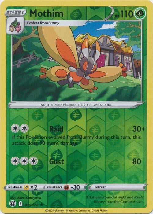 Mothim Reverse Holo (011/172) - Brilliant Stars